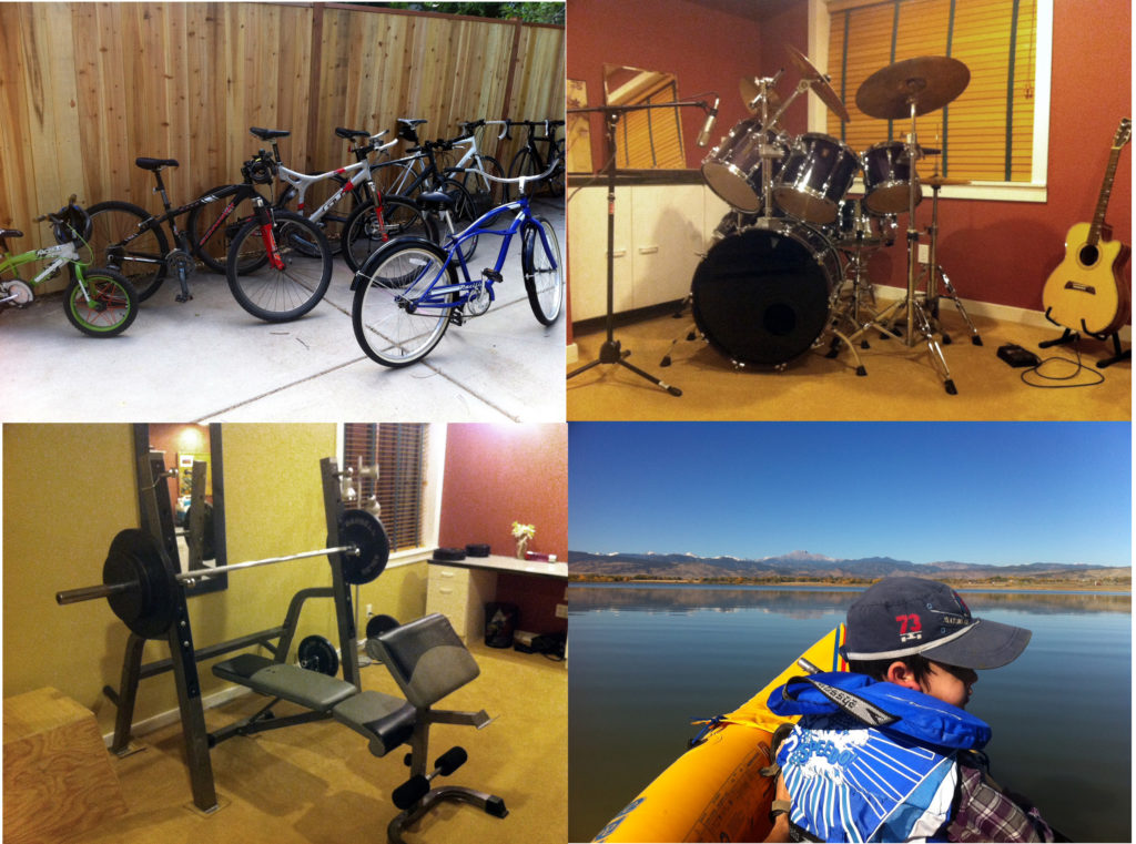 Vélos de montagne, VTT, équipement de sport, kayak, batterie, tout notre équipement !